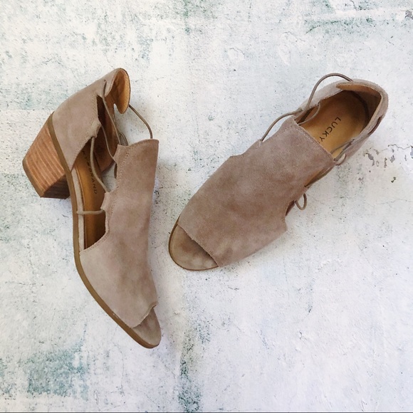 Lucky Brand Shoes - LUCKY BRAND • Berrette Suede Peep Toe Heels